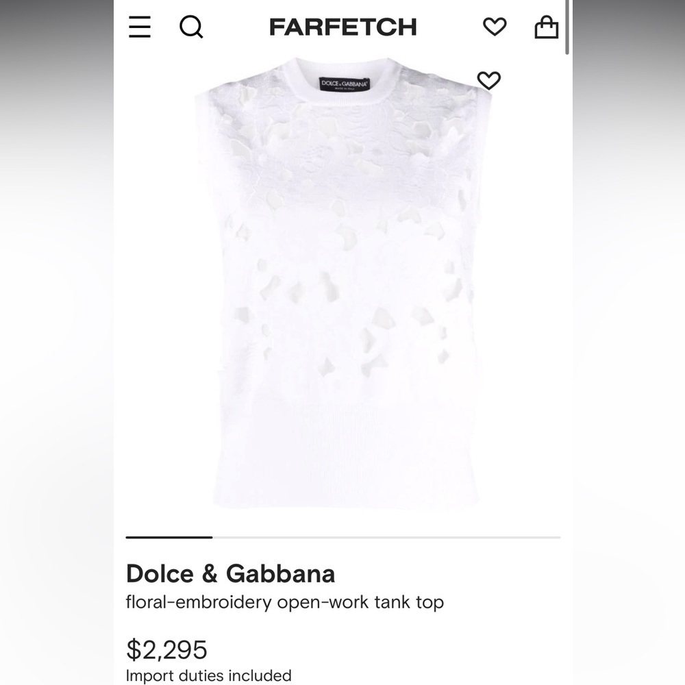 Dolce & Gabbana floral-embroidery open-work tank top